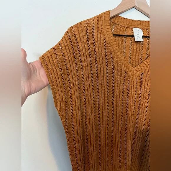 [Joie] V-Neck Dolman Short Sleeve Knit Sweater Burnt Orange Rust Size Small - Picture 5 of 11
